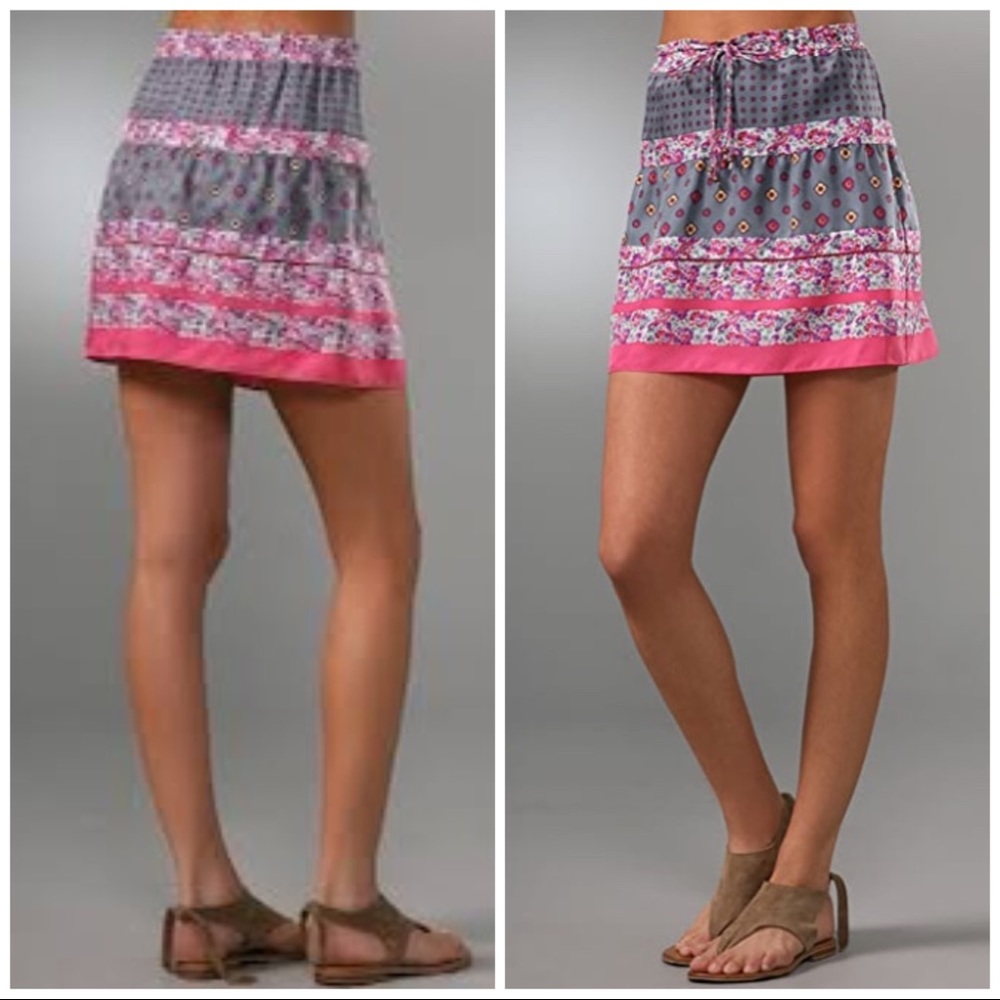 Juicy Couture Silk Pink Floral mini skirt